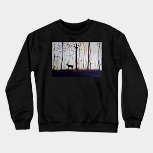 Buck in Trees Painting Crewneck Sweatshirt